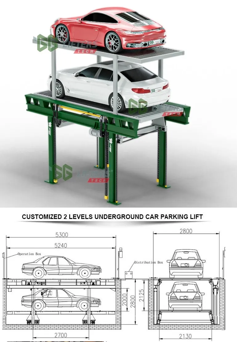 parking lift technical drawing