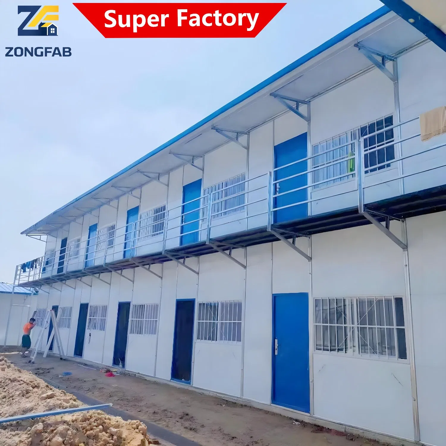 Quick Build Steel Frame Sandwich Panel House for Temporary Camps and Worker Housing