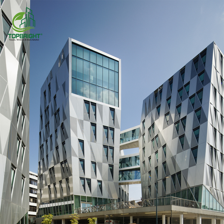 Manufacturers Building Glass Exterior Decoration Metal Perforated Facade Prefab Laser Ventilated Facades Aluminum Curtain Wall