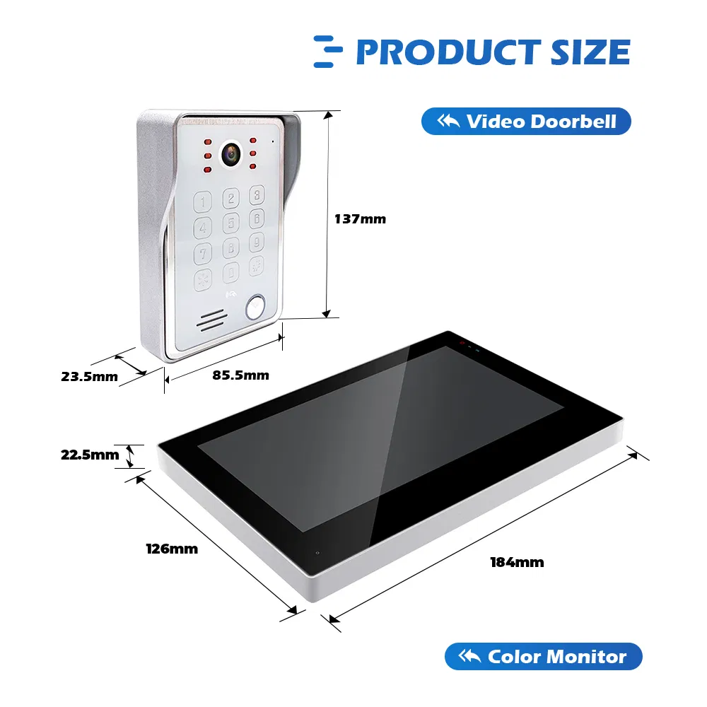 Best Sell Video Phone System with IP65 Waterproof Doorbell for Home