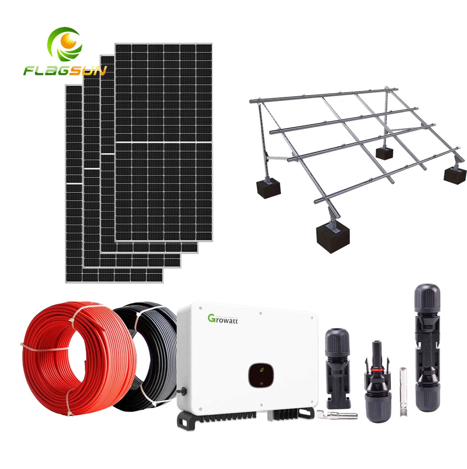 High Power 50kw 100kw 200kw 500kw 1MW High Power Solar Power System for Solar Projects, Agriculture, Commercial Power Supply
