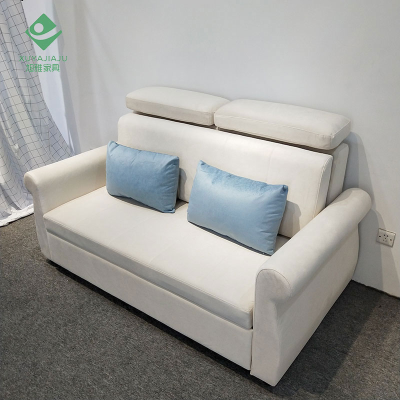 59" ل 37.5" و 39.5" ح أريكة سرير متعددة الوظائف من القماش الأبيض 2 بوزن قابل للسحب
