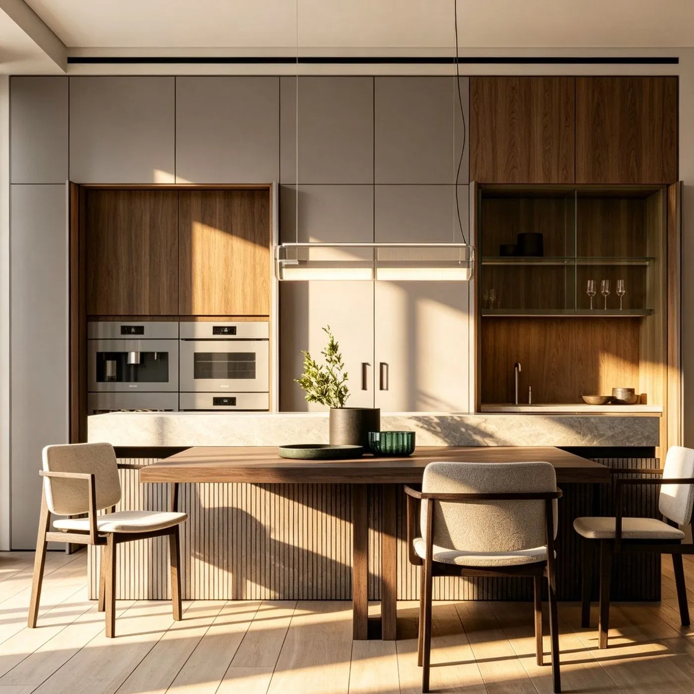 Nordic Minimalist Solid Wood Sideboard for Small Family Dining Room Layout