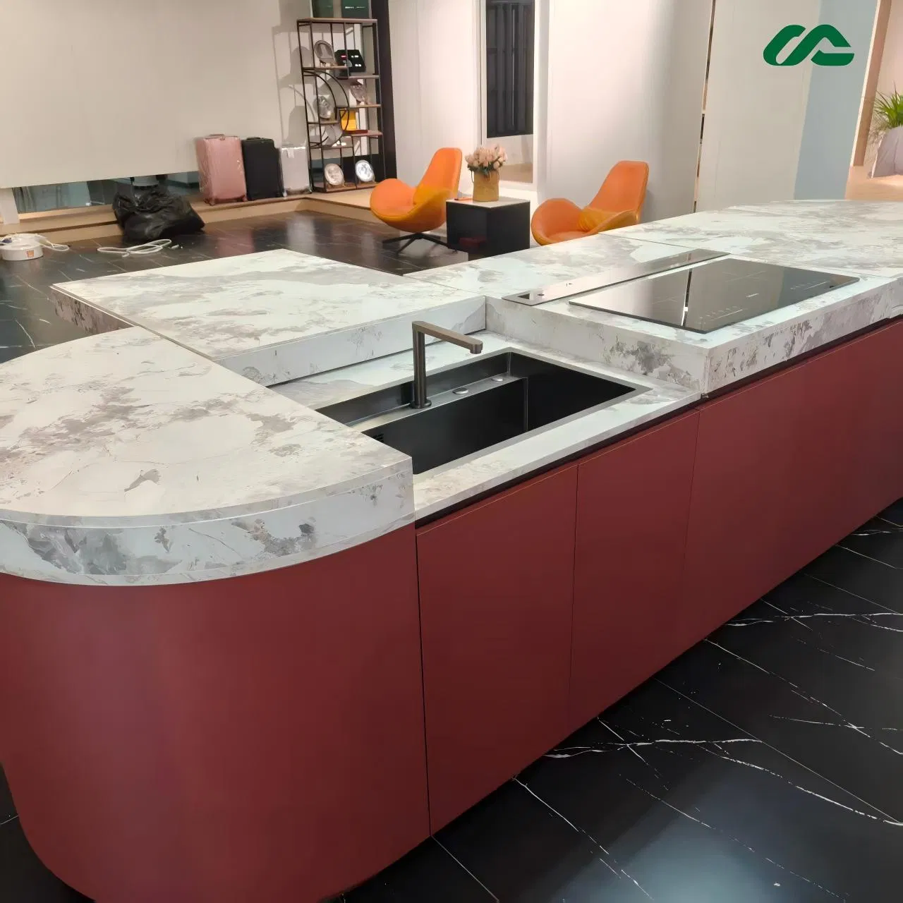 All-Round Storage Waterproof Aluminum Kitchen Island Cabinet with Side Open Storage Shelves &amp; Intertek Certification
