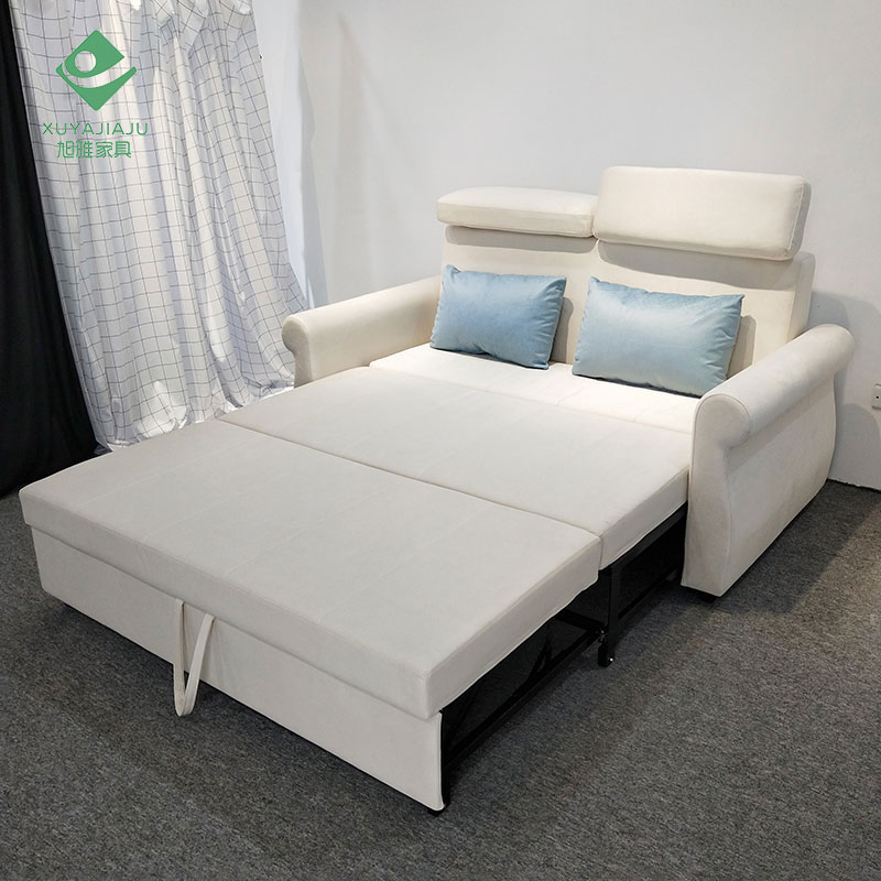 59" ل 37.5" و 39.5" ح أريكة سرير متعددة الوظائف من القماش الأبيض 2 بوزن قابل للسحب