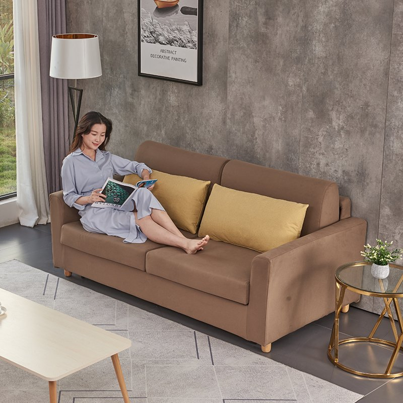 75"*57" سرير مريح يتحول إلى أريكة سرير مع مرتبة عميقة مريحة