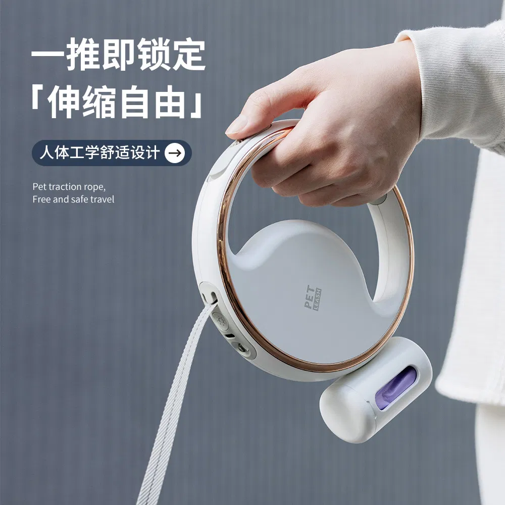 Retractable Pet Leash Ring 3.0m with Garbage Bag Box Highlight Lighting Tape