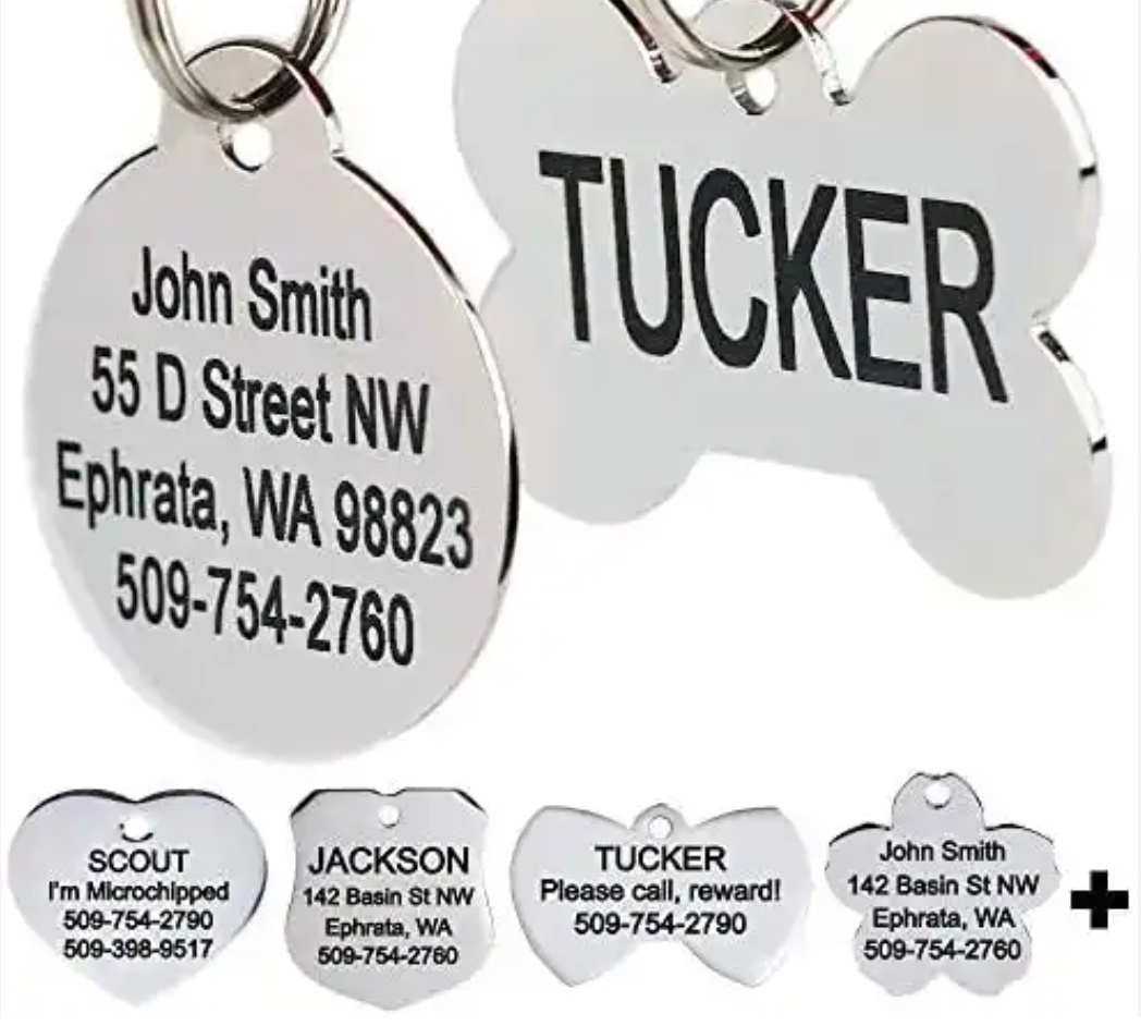 Custom Metal Stainless Steel Blanks Dog Pet Name ID Tags Custom