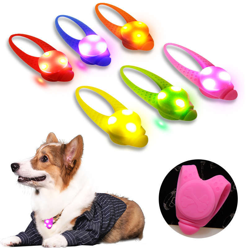 New Pet Glowing Pendant Night Safety Dog Silicone LED Pet Tag Light