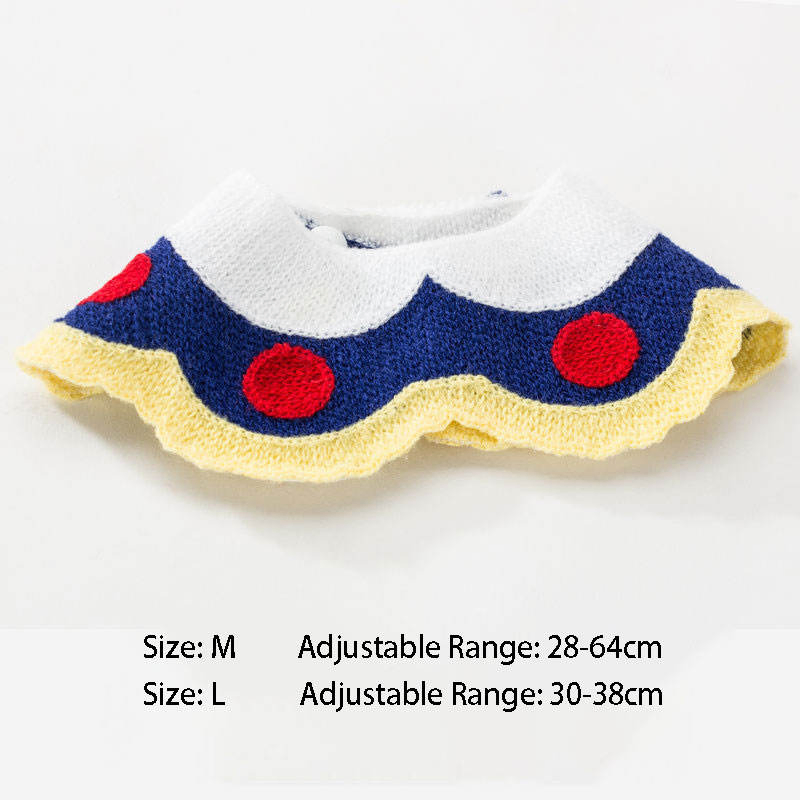 Adjustable Saliva Towel Small Pet Bandana Hand-Woven Knitted Cute Dog