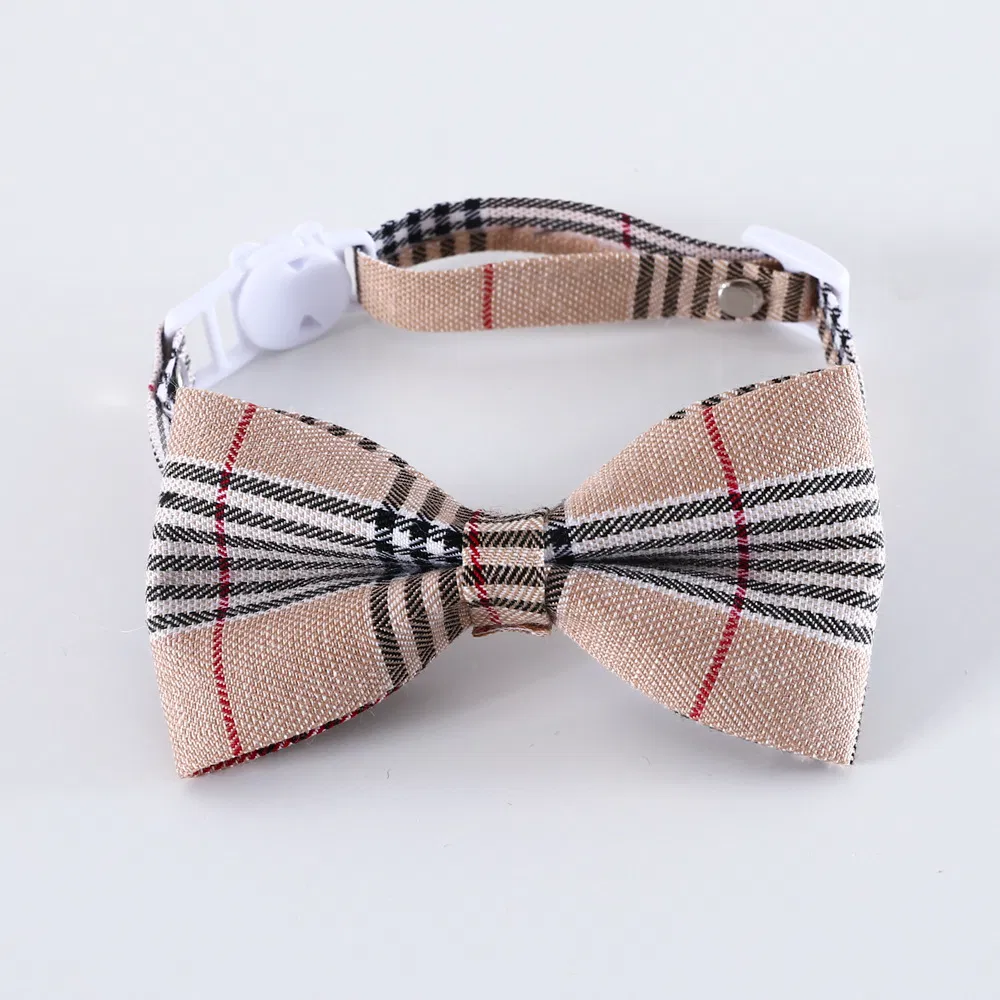 2025 New Designer Pet Accessories Holiday Luxury British Style Bow Tie Cat Collars Adjustable