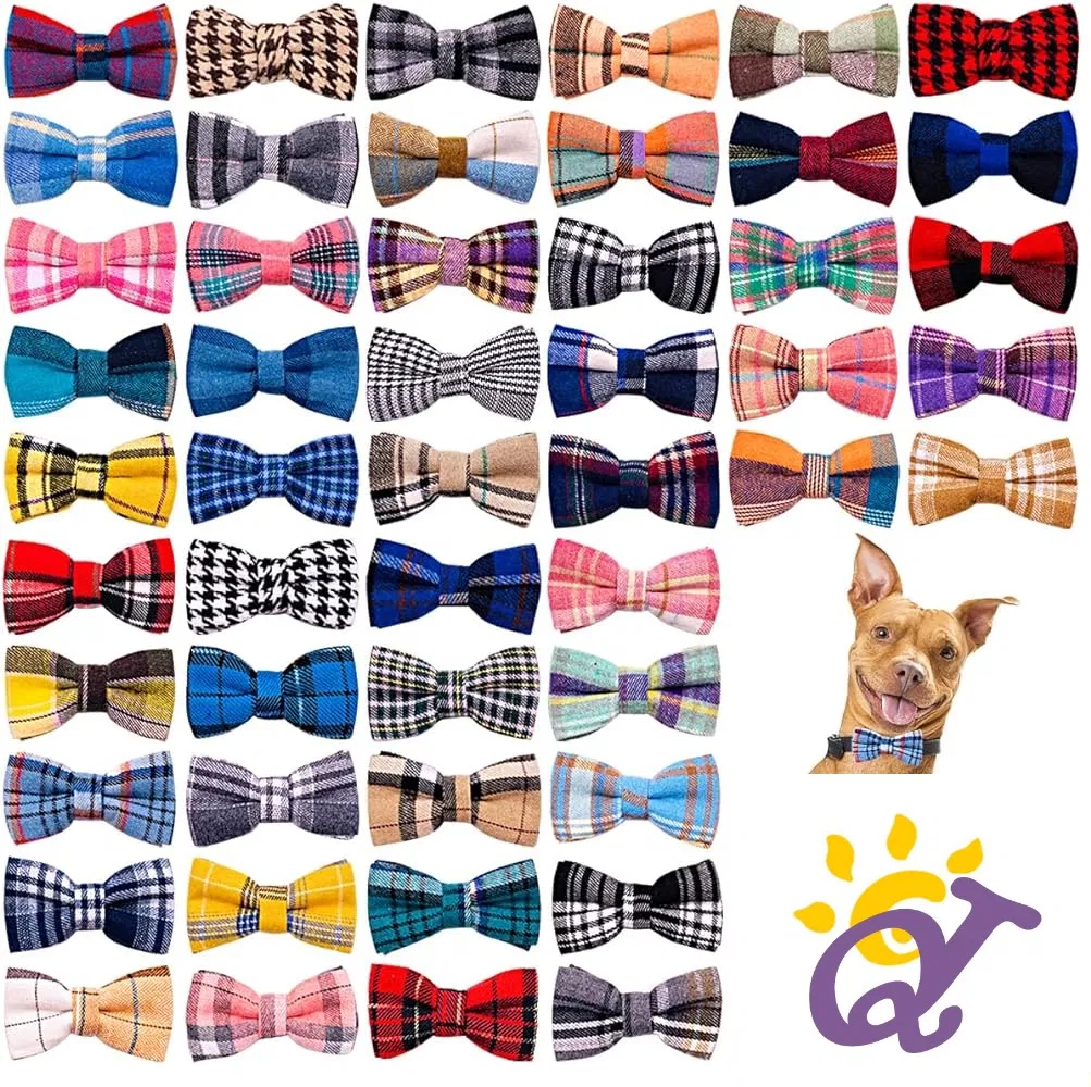 Yuki OEM New Released Pet Supplier Sublimation Pet Bowtie Polyester Custom Print Fashionable Dog Bowtie