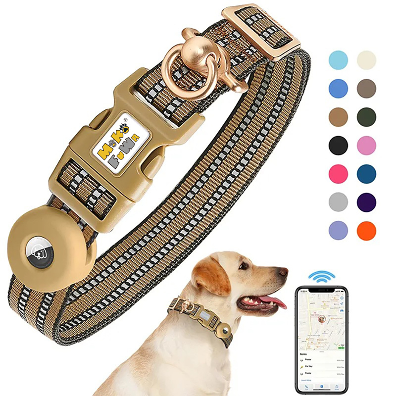 Wholesale Multi-Use Pet Supplies Reflective Adjustable Airtag Dog Collar