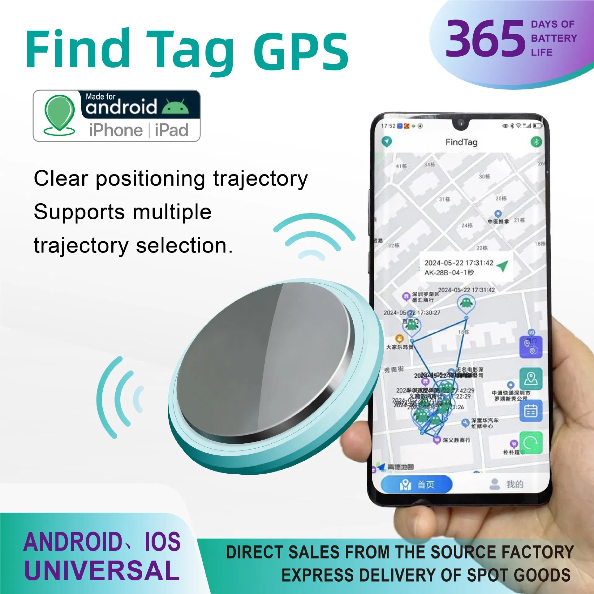 2g 4G BLE NFC Tractive GPS Pet Locator Tracker Ios and Android