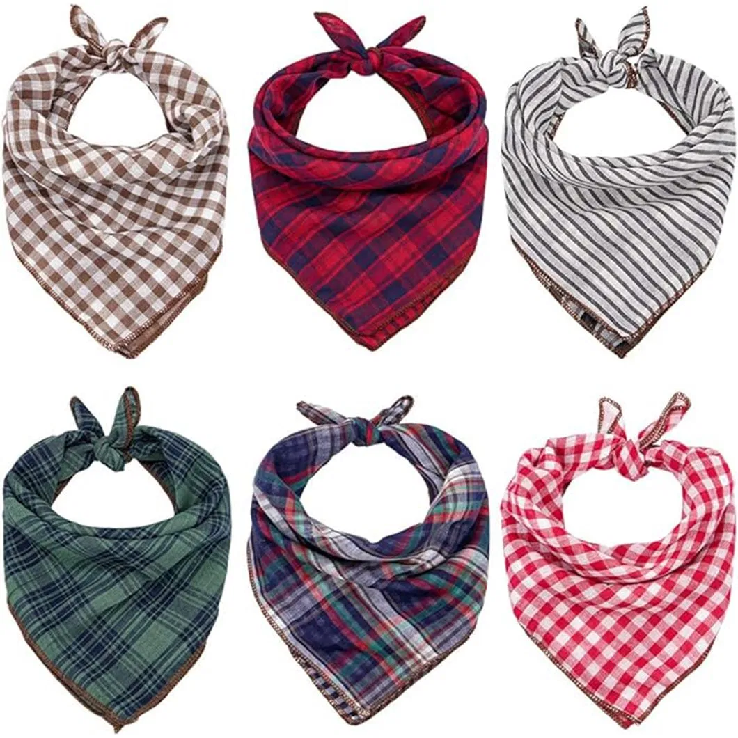Customized Classic Triangle Plaid Dog Scarf Bow Tiess, Stylish Plaid Scarf for Small Medium Large Dogs Cats Pets