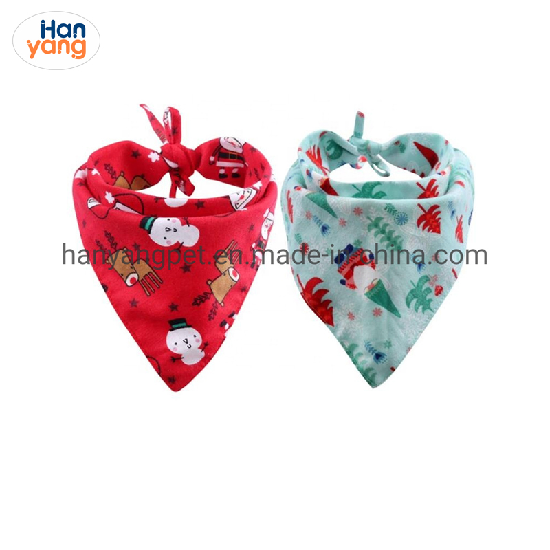 Hanyang Pet Products Pet Accessories Custom Various Pattern Pet Dog Bandannas Pet Dog Bandana for Christmas