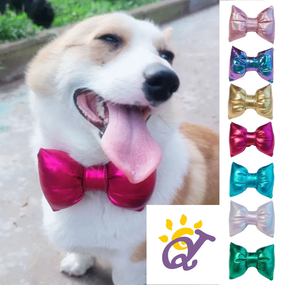 Yuki Customized Handmade Fashionable Pure Color Durable Pet Bow Tie