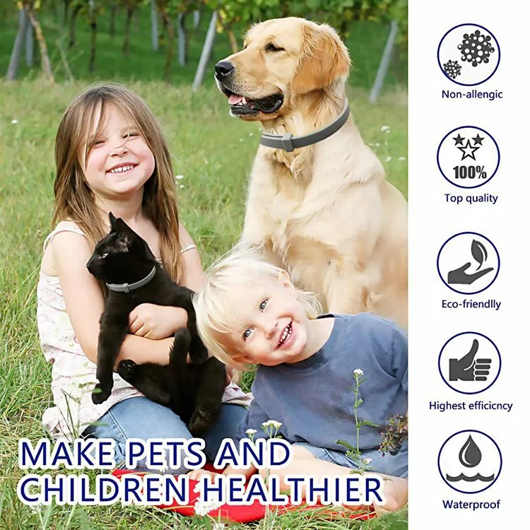 8 Month Flea and Tick Repelling Collar One Size Fits All Pet Silicone Pet Collar Pet Repellent Collar