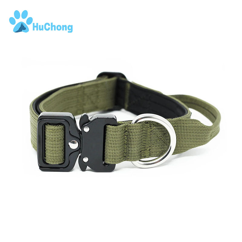 1 Inch Luxury Adjustable Tactical Heavy Duty Soft Neoprene Nylon Padded Custom Laser Engraved Metal Buckle Training Pet Dog Collar