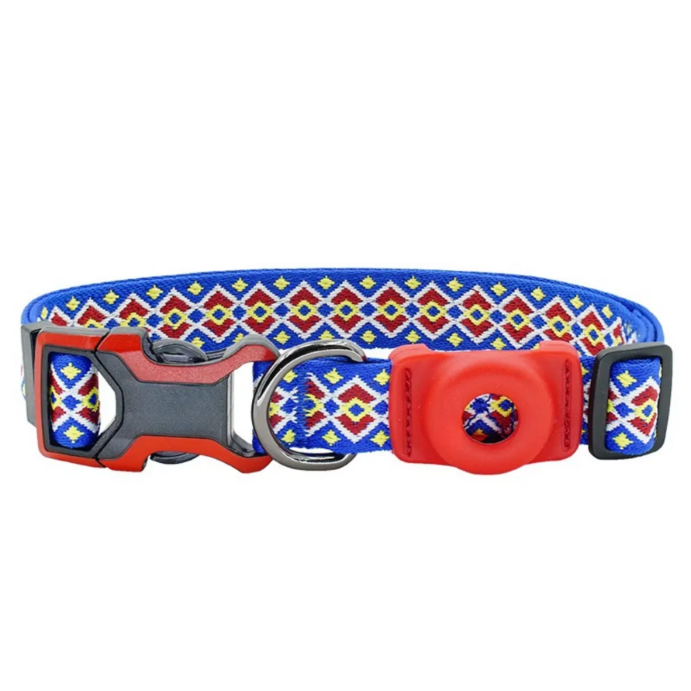 Nylon Dog Collar Customization Airtag Collar Dog Tracker Collar Customized Pet Collar with Silicone Air Tag Holder Hunting Training Collar