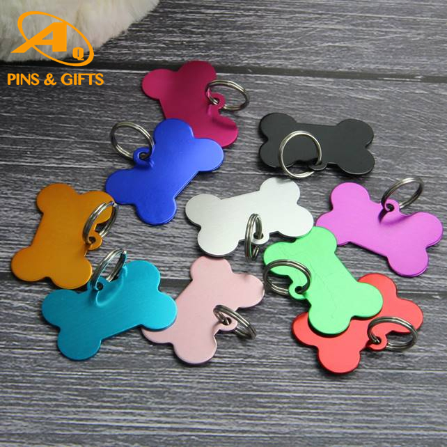 Custom Logo Stainless Steel Metals Silencer Sublimation Engraving Collar ID Pet Military Army Blank Bone Dog Cat Name Pet Tag