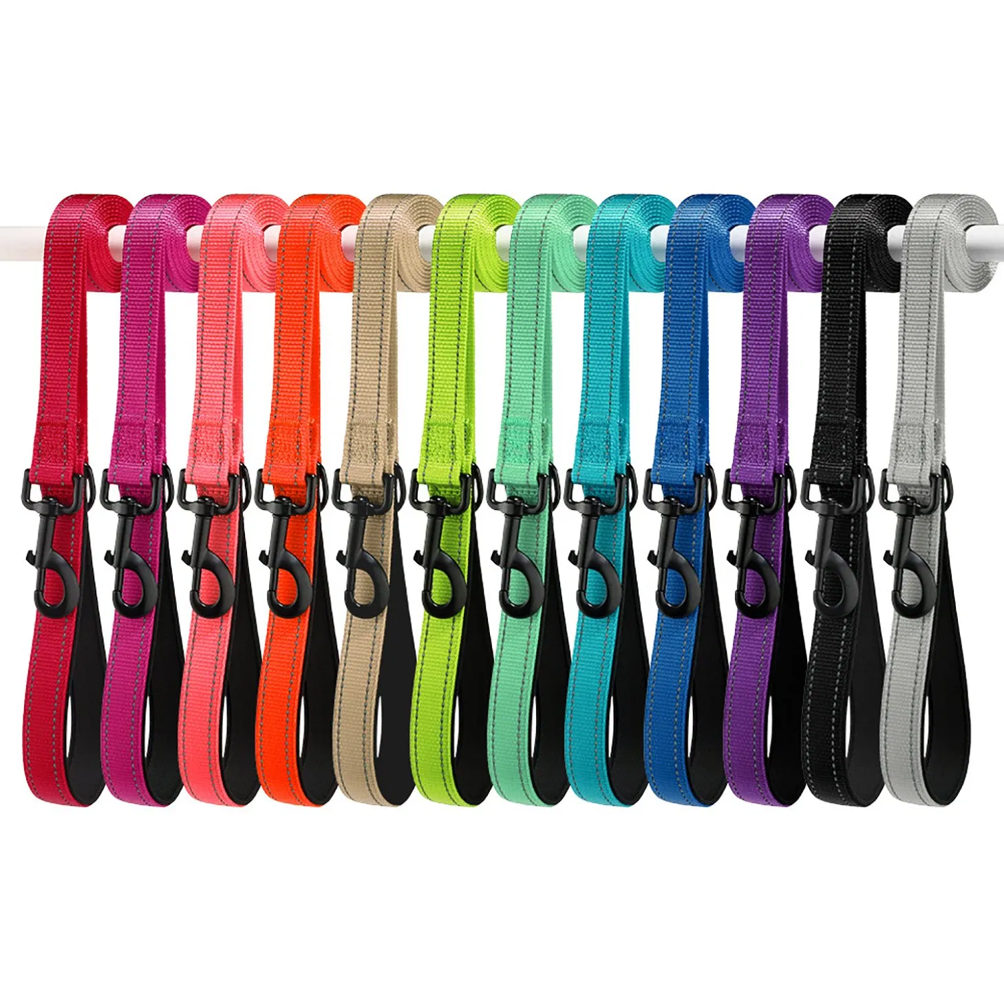 Promotion Pet Lead Heavy Duty Nylon Padded Handles Reflective Webbing Dog Leash