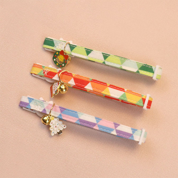 Christmas Safety Collar Break Away Release Adjustable Pet Collar Festive Cartoon Pattern Gift for Cats Dogs