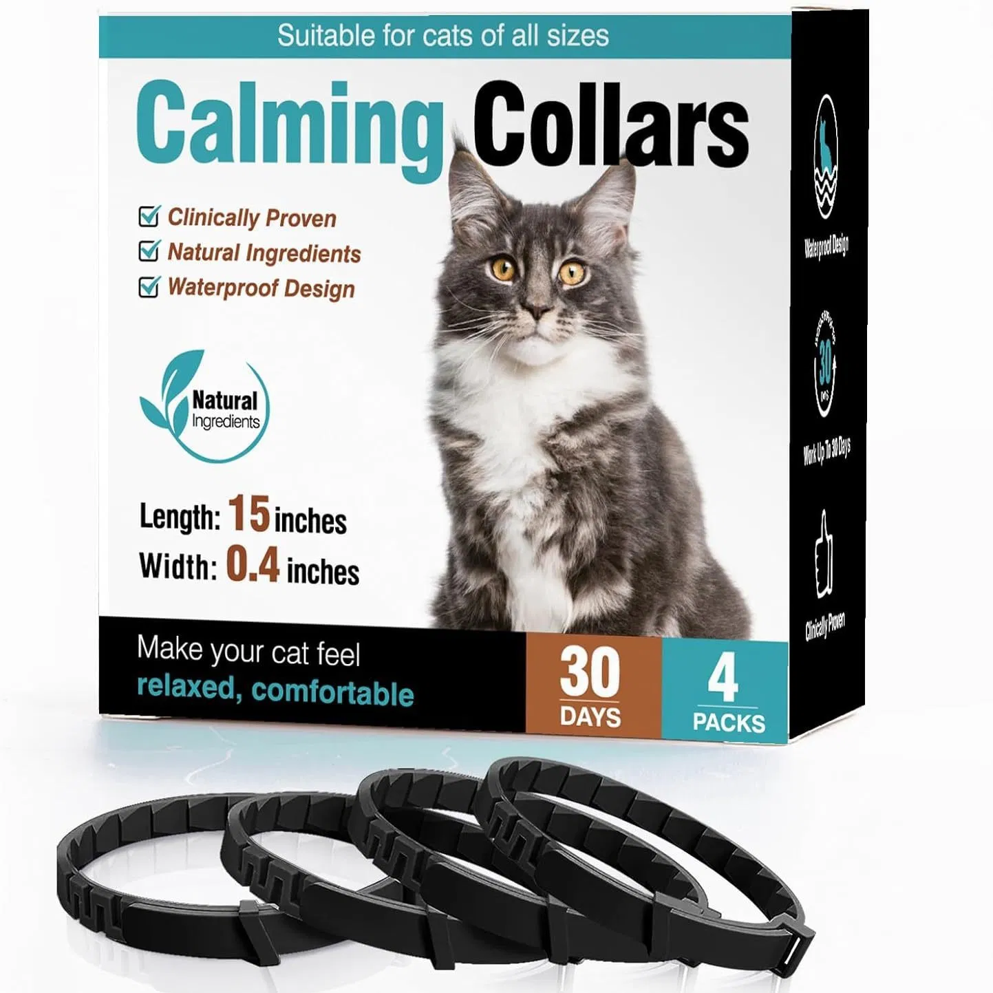 Adjustable Waterproof Pet Calming Collar for Small Medium Large Cat