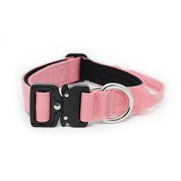 1 Inch Luxury Adjustable Tactical Heavy Duty Soft Neoprene Nylon Padded Custom Laser Engraved Metal Buckle Training Pet Dog Collar
