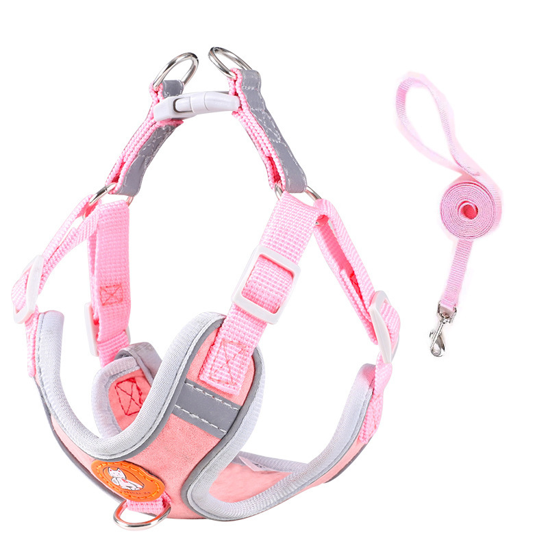 Wide Design Small Dogs Cats Walking Leash Safe Pet Harness