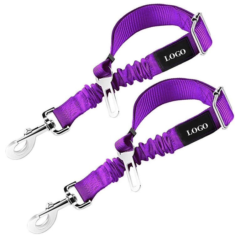 Heavy Duty 2 Pack Elastic Nylon Dog Car Seat Belts Adjustable Pet Vehicle Safety Seat Belt for Dogs Cats