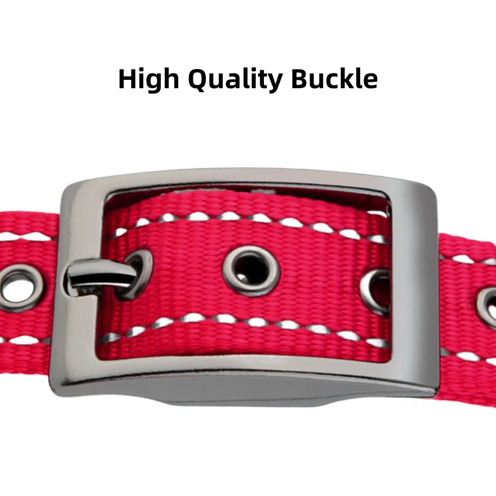 Thick Pet Collar Wholesale Pad Cotton Nylon Reflective Wide Collar Leash Metal Buckle Rivet Pet Collar Personalized Logo with Small Order Pet Supply