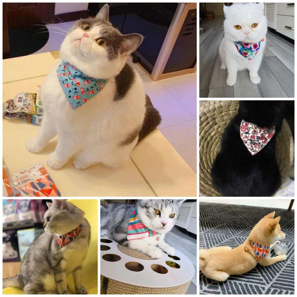 Hot Sale Wholesale Manufacturer OEM Detachable Multiple Colorful Print Pet Dog Bandana Scarf Bib Dog