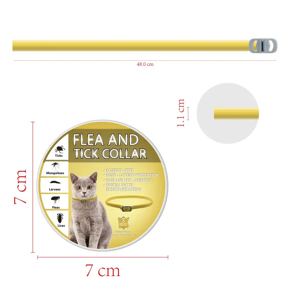 Nature Safe Waterproof Pet Collar Adjustable Elastic Dog Cat Pet Repellent Flea and Tick Collar