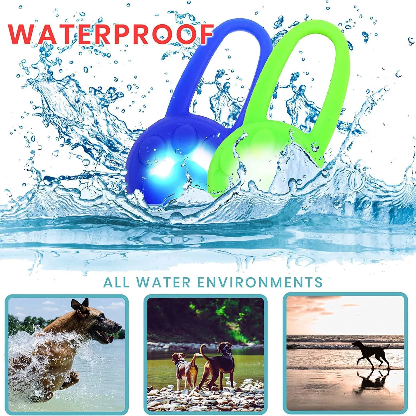 Pet Accessories Pendant Waterproof Silicone Safety Lights Cat LED Dog Collar Light