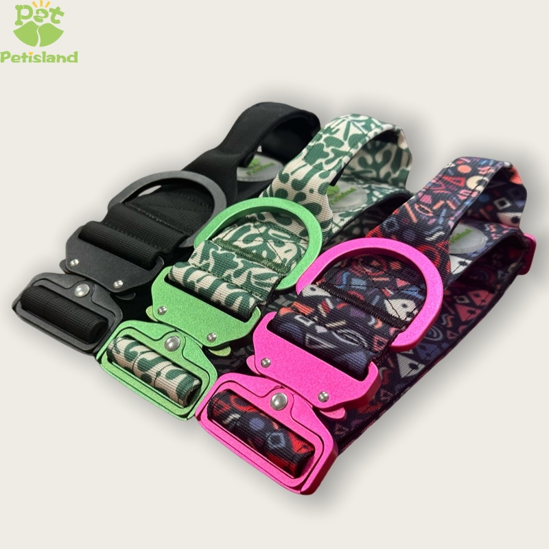 Petisland Tactical Durable Heavy Duty Training Custom Pet Dog Collar for Large Dogs-Tactical Aluminum Buckle