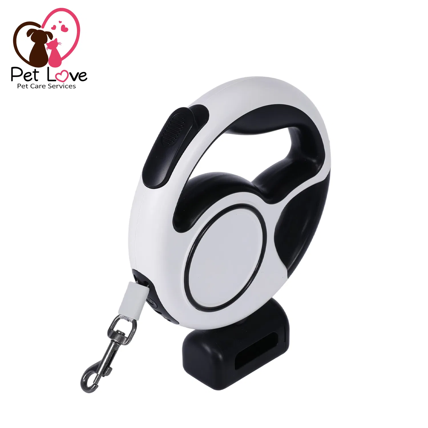 Pet Leash with LED Light and Waste Bag Holder