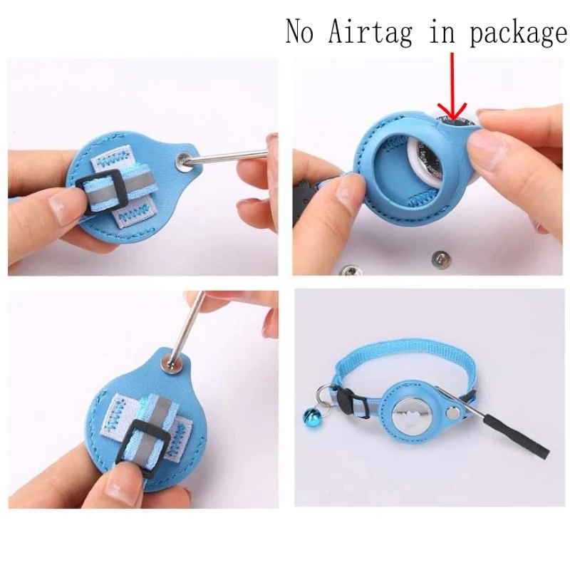 for Apple Airtag Case Cat Collar with Bell Reflective Nylon Collar for Dog GPS Finder Anti-Lost Location Tracker Pet Products