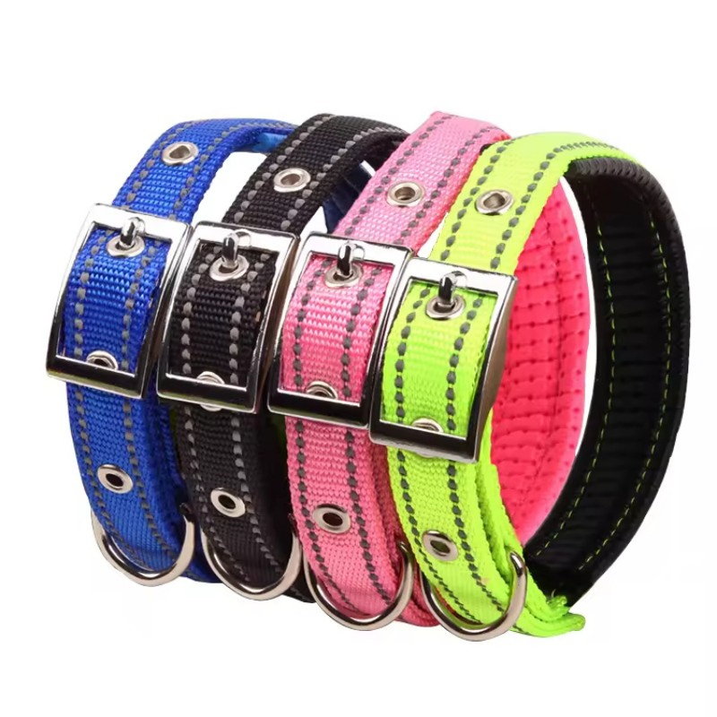 Pet Accessories Suppliers Rope Polyester Adjustable Dog Collar with Reflective Belt