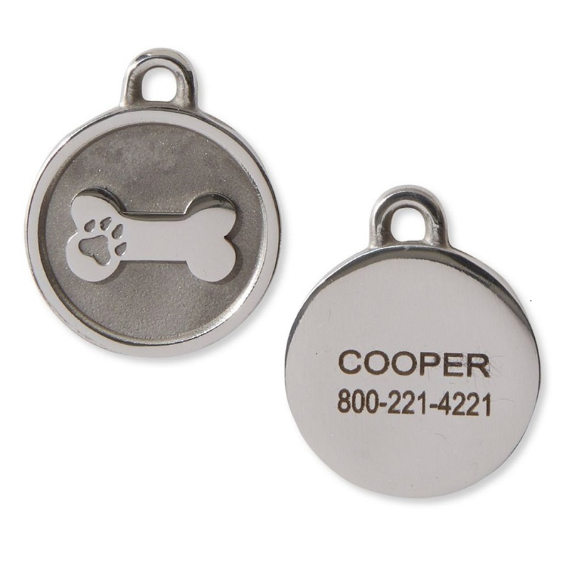 fashion Metal Blank Bone Shaped Dogtag Stainless Steel Dog ID Tags Pet ID