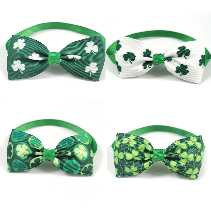 OEM Whosale Saint Patrick's Day Clover Pet Dog Cat Necktie Bow Tie