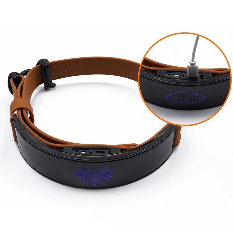 LED Display Dog Collar Customize What It Says Pawglow LED Pet Safety Light