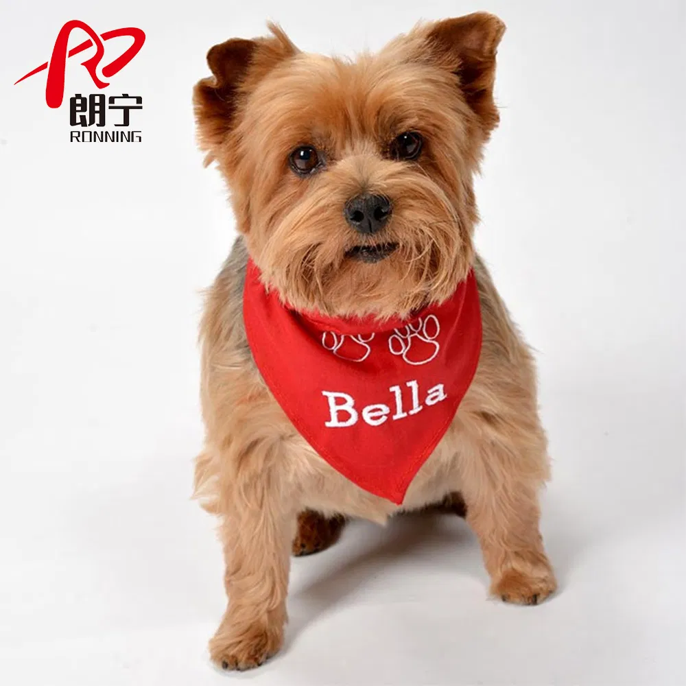 DIY Professional Printing Custom Fashionable Square Silk Cotton Pet Dog Neck Bandanna