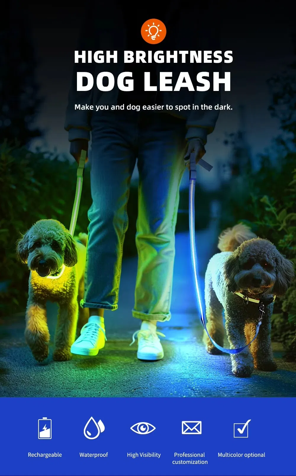 LED Dog Leash Features