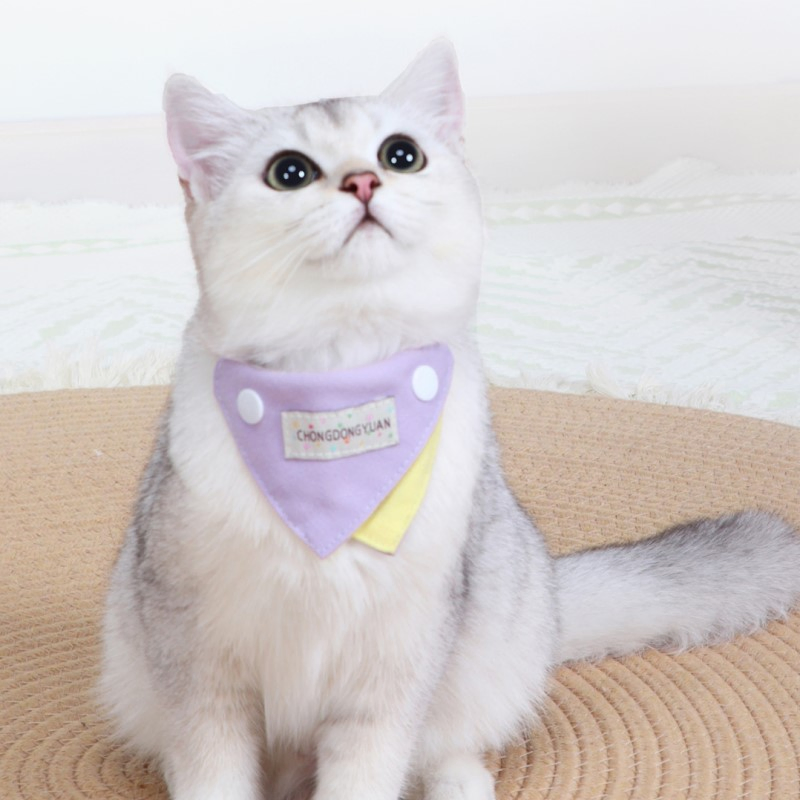 Pet Collar Fashion Saliva Towel Cat Dog Scarf Adjustable Triangle Neck Cloth