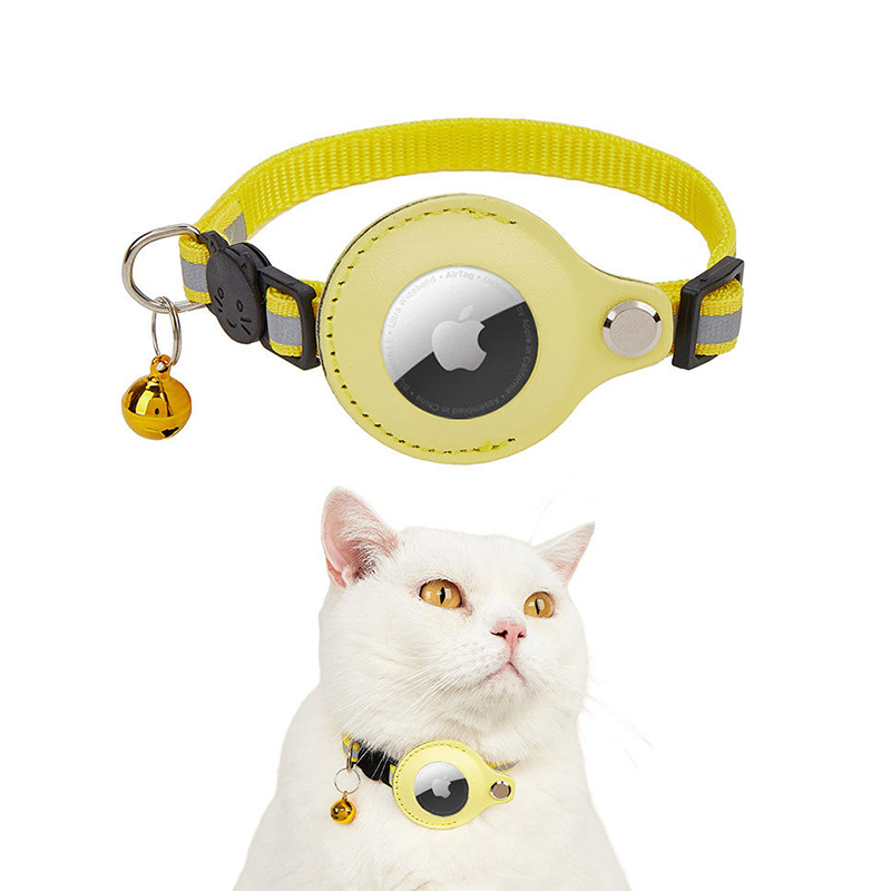 Fashionable Reflective Adjustable Breakaway Safety Pet Anti-Lost Cat Collar with Airtag Holder