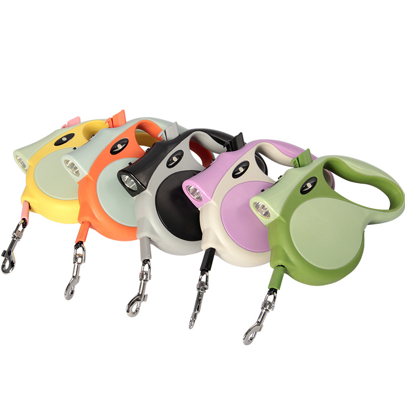 Retractable Nylon Walking Pet Cat Training LED Strip Dog Rope Leash