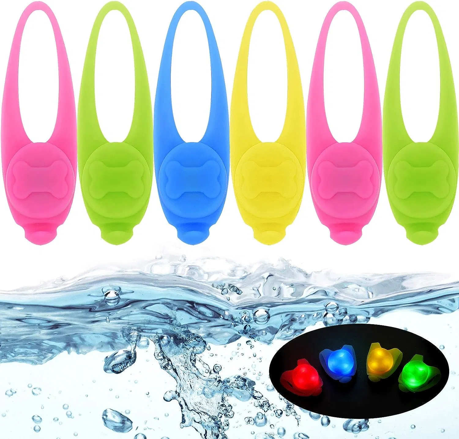 New Pet Glowing Pendant Night Safety Dog Silicone LED Pet Tag Light