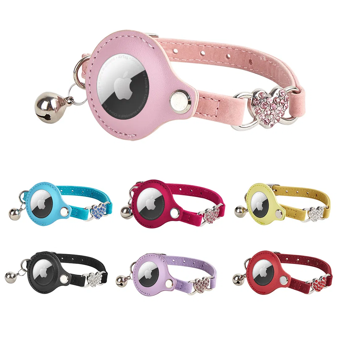 Customize Luxury Air Tag Anti-Lost Smart GPS Charms Pet Cat Dog Pet Tracking Tracker Collar &amp; Leashes Single Bell Reflective Footprint
