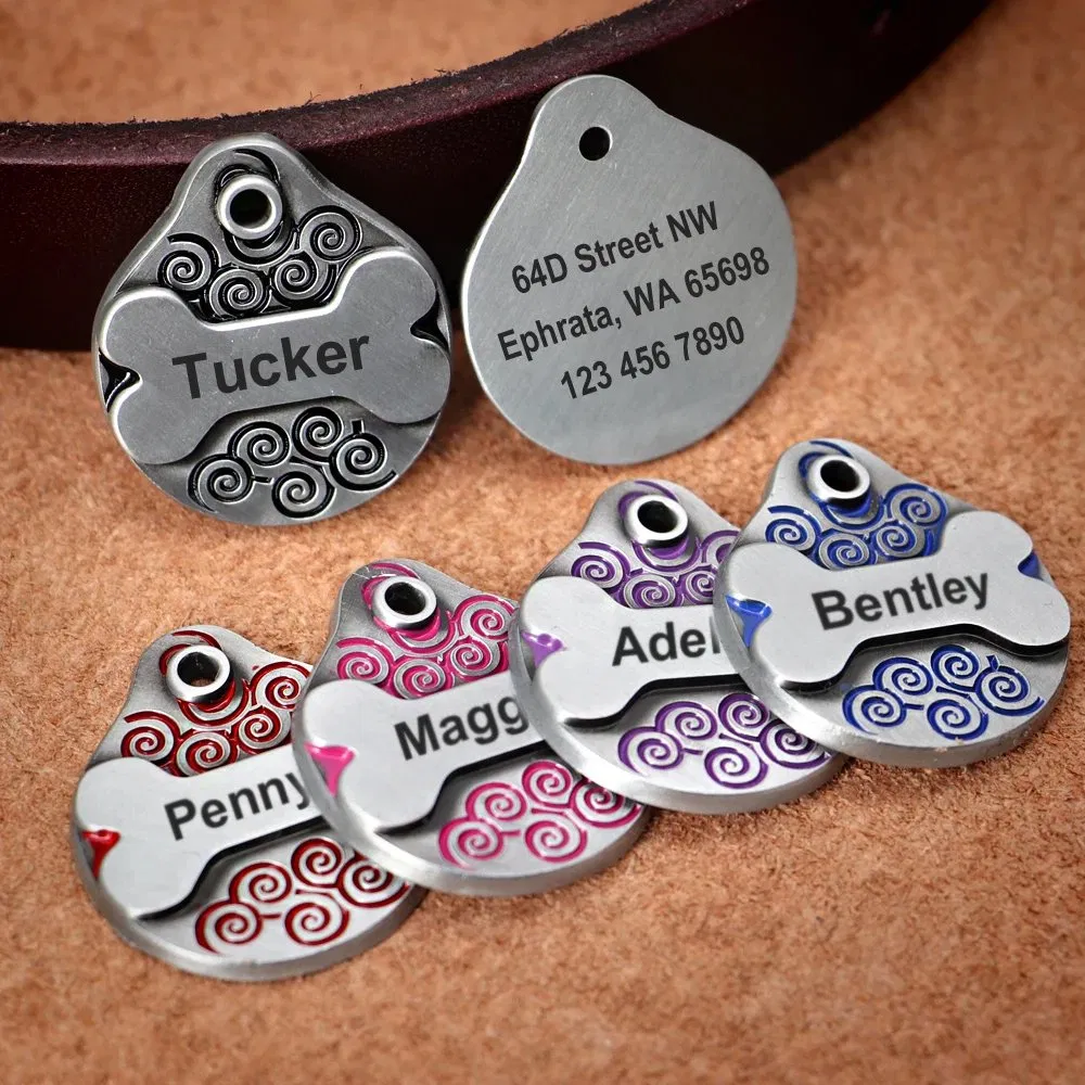 Personalized Dog Tag Free Engraving Dogs ID Tags Nameplate Dog Plate Anti-Lost Pet Accessories Dog Tag for Collar Necklace